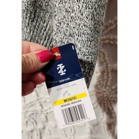 Izod Boys Quarter Zip Sweater Sz M 10 / 12 Black Ivory Preppy Schoolboy Speckled - Picture 4 of 12